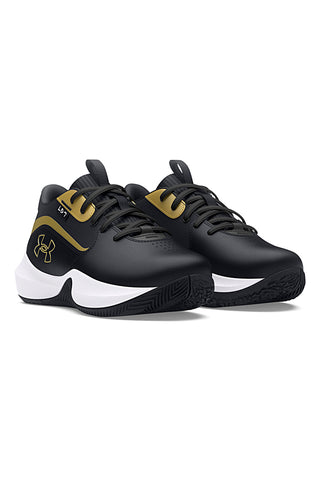 Under Armour PS Lockdown 7 Schwarze Basketball-Sneaker mit goldenen Details