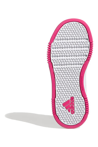 Sneakers bianche con dettagli fucsia e doppio strappo Adidas Tensaur Sport 2 CF K