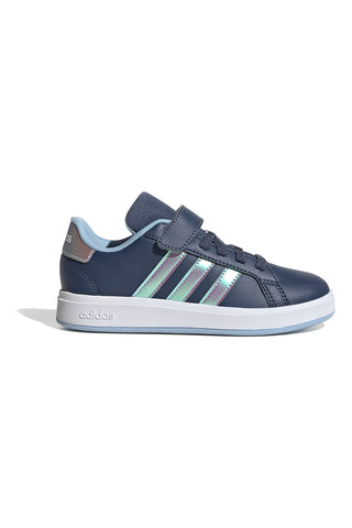 Sneakers blu con dettagli iridescenti Adidas Grand Court 2.0 EL C