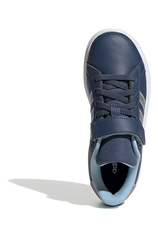 Sneakers blu con dettagli iridescenti Adidas Grand Court 2.0 EL C