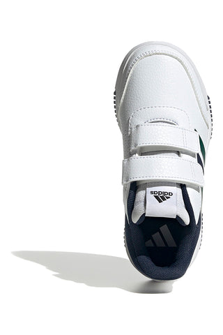 Sneakers bianche con dettagli blu e verdi chiusura a strappo Adidas Tensaur Sport 2.0 CF K