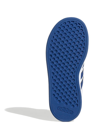 Sneakers bianche con dettagli blu e chiusura mista Adidas Grand Court 2 EL C