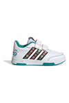Weiße Adidas Tensaur Coco CF K Sneakers mit bunten Details und Klettverschluss