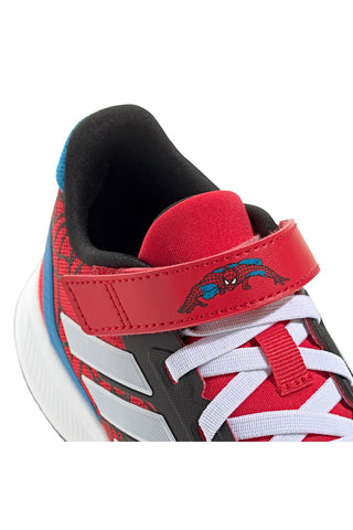 Adidas Runfalcon Spiderman EL C Rote Laufschuhe mit Spider-Man-Grafik und Klettverschluss