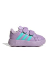 Sneakers lilla con strisce verdi e doppio strappo Adidas Grand Court Frozen Cf I