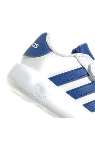 Adidas Grand Court 2.0 CF I Weiße Schuhe mit blauen Details und Cloudfoam-Sohle