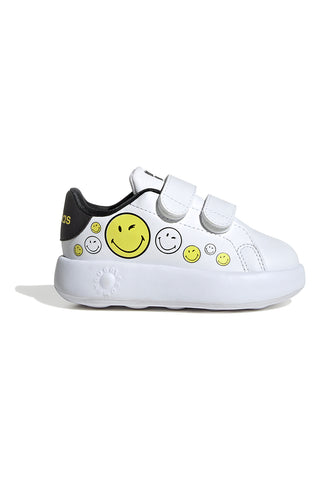 Adidas Advantage Smiley CF I Weiße Sneaker mit Smiley-Motiv und Doppelriemen
