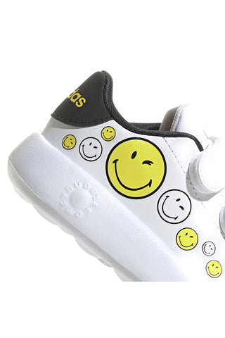 Adidas Advantage Smiley CF I Weiße Sneaker mit Smiley-Motiv und Doppelriemen