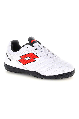 Lotto STADIO 705 TF JR weiße Fußballschuhe mit schwarzer Sohle