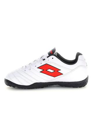 Lotto STADIO 705 TF JR weiße Fußballschuhe mit schwarzer Sohle