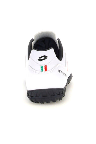 Lotto STADIO 705 TF JR weiße Fußballschuhe mit schwarzer Sohle