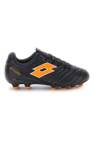 Scarpe calcio nere con tacchetti arancioni Lotto STADIO 705 FG JR