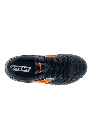 Lotto STADIO 705 FG JR Schwarze Fußballschuhe mit orangefarbenen Stollen