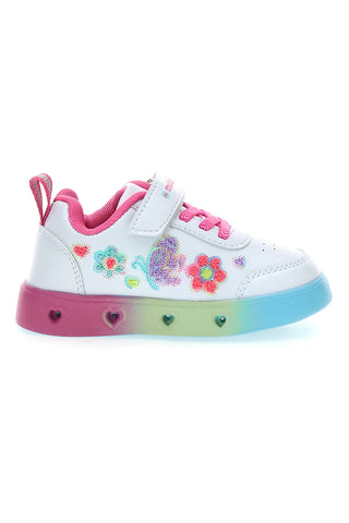 M-Kids MG25111 Weiße Turnschuhe mit mehrfarbigen Lichtern
