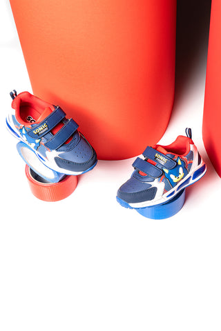Blaue Schuhe mit Lichtern und Sonic-Aufdruck N9610051S20