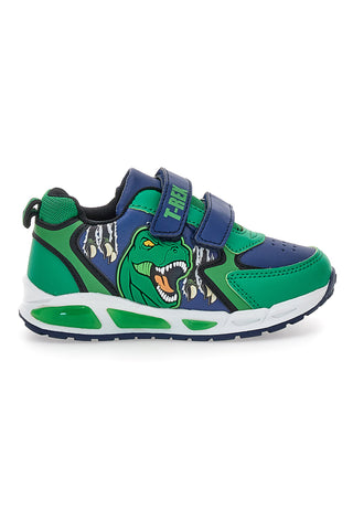 Grüne Schuhe mit Lichtern und Dinosaurier-Print Dinosaur S8020167S