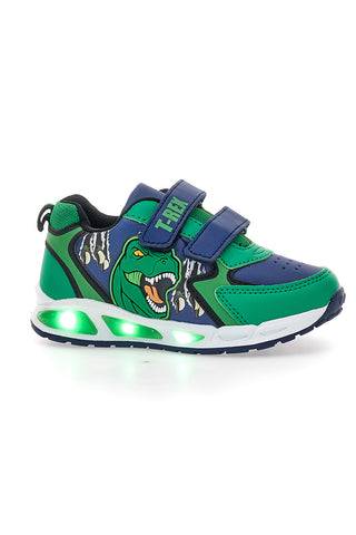 Grüne Schuhe mit Lichtern und Dinosaurier-Print Dinosaur S8020167S
