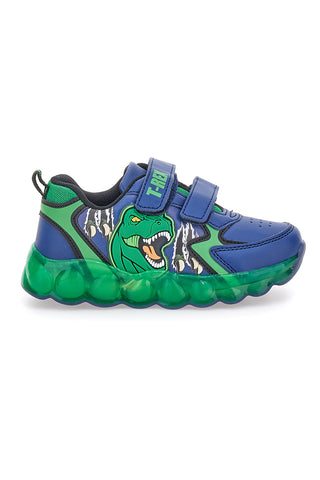 Blaue und grüne Sneakers mit Lichtern Dinosaurier S8020195S