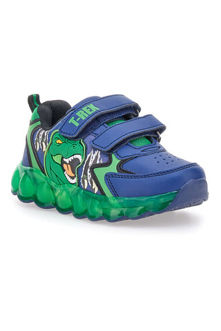 Blaue und grüne Sneakers mit Lichtern Dinosaurier S8020195S