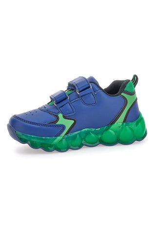 Blaue und grüne Sneakers mit Lichtern Dinosaurier S8020195S