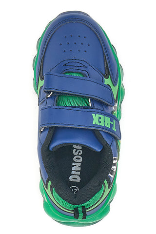 Blaue und grüne Sneakers mit Lichtern Dinosaurier S8020195S