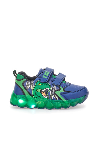 Blaue und grüne Sneakers mit Lichtern Dinosaurier S8020195S