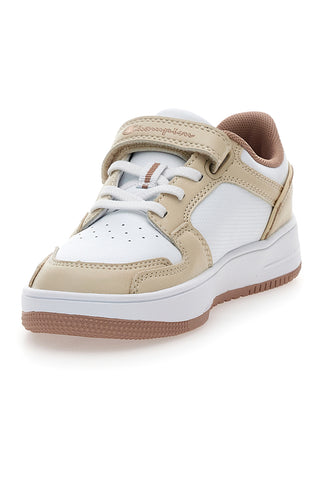 Champion – Sneaker „RD18 2.0 Low G PS“ in Beige und Weiß mit Klettverschluss