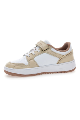 Champion – Sneaker „RD18 2.0 Low G PS“ in Beige und Weiß mit Klettverschluss