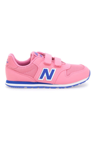 Rosa Sneaker mit Doppelriemen und blauem Logo New Balance 500