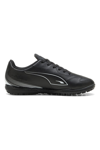 Schwarze Fußballschuhe mit Puma Vitoria II TT Turf-Sohle für Kinder