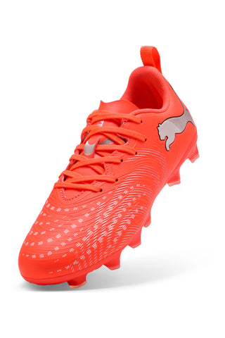 Rote Fußballschuhe mit technischen Details Puma Future 9 Play Jr