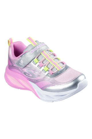 Sneakers argento e rosa con luci e tomaia glitter Skechers Cosmic Glow