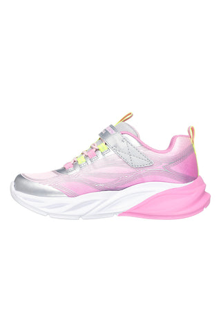 Silber-rosa Sneakers mit Lichtern und glitzerndem Obermaterial Skechers Cosmic Glow