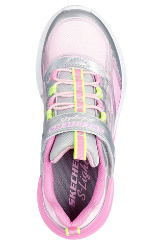 Sneakers argento e rosa con luci e tomaia glitter Skechers Cosmic Glow