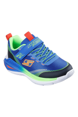 Sneakers blu multicolore con luci e chiusura a strappo Skechers Tri-namics 2.0