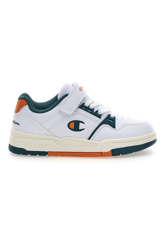 Weiße Turnschuhe mit grünen und orangefarbenen Details Champion Rd18 Heritage Evolve B Ps