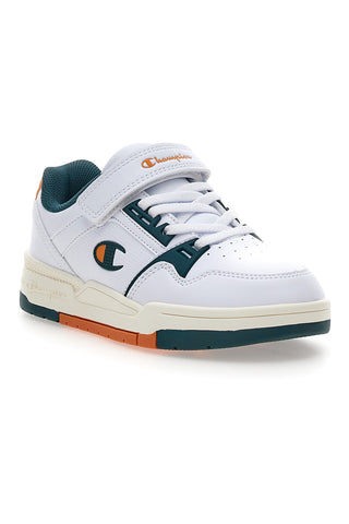 Weiße Turnschuhe mit grünen und orangefarbenen Details Champion Rd18 Heritage Evolve B Ps