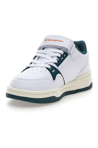 Weiße Turnschuhe mit grünen und orangefarbenen Details Champion Rd18 Heritage Evolve B Ps