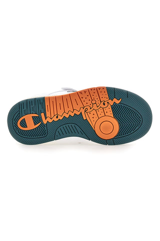 Weiße Turnschuhe mit grünen und orangefarbenen Details Champion Rd18 Heritage Evolve B Ps