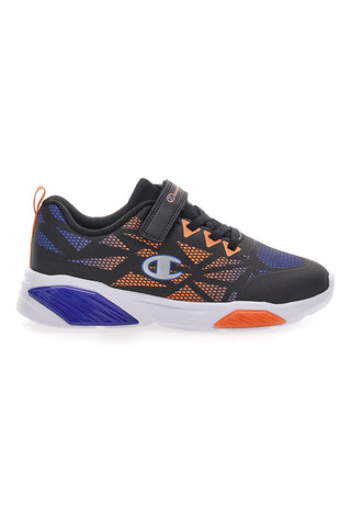 Schwarze Turnschuhe mit Beleuchtung und Riemen Champion Wave Tri B PS