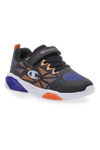 Schwarze Turnschuhe mit Beleuchtung und Riemen Champion Wave Tri B PS