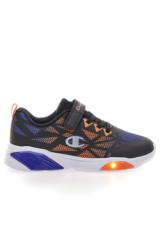 Schwarze Turnschuhe mit Beleuchtung und Riemen Champion Wave Tri B PS