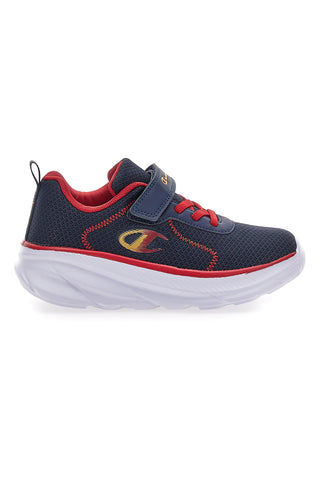 Blaue und rote Turnschuhe mit Riemen Champion HRO J B PS Low