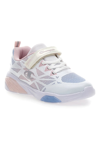Weiße und rosa Turnschuhe mit Lichtern Champion Wave Tri G PS