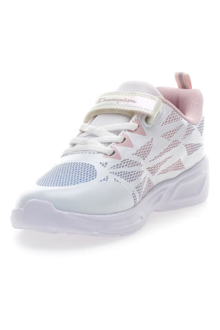 Weiße und rosa Turnschuhe mit Lichtern Champion Wave Tri G PS