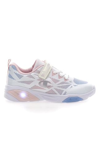 Weiße und rosa Turnschuhe mit Lichtern Champion Wave Tri G PS