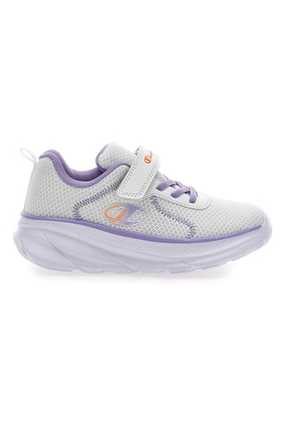 Sneakers bianche e lilla con strappo Champion HRO J GPS Low Cut