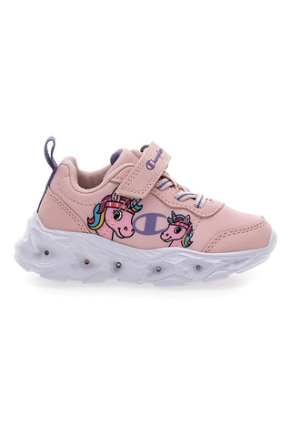 Sneakers rosa con luci chiusura a strappo Champion Funfair Print U TD Low Cut