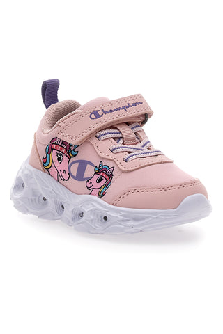 Sneakers rosa con luci chiusura a strappo Champion Funfair Print U TD Low Cut