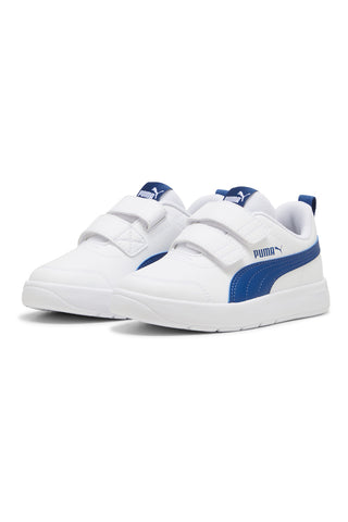 Blaue und weiße Turnschuhe mit Riemen Puma Courtflex V3 V Ps